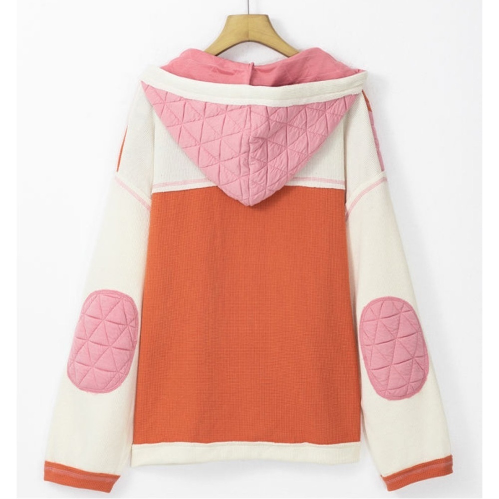 Colorblock Quilted Hooded Jacket - Picture 4 of 6